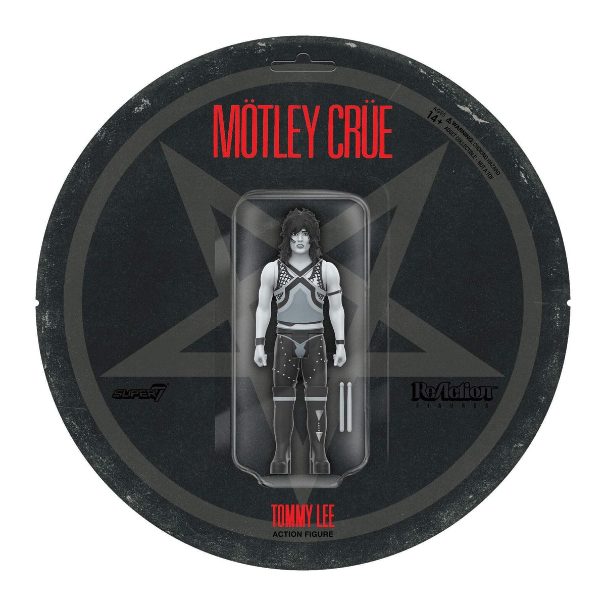 Super7 X Mötley Crüe - Tommy Lee (Shout At The Devil B&W) Reaction Figure