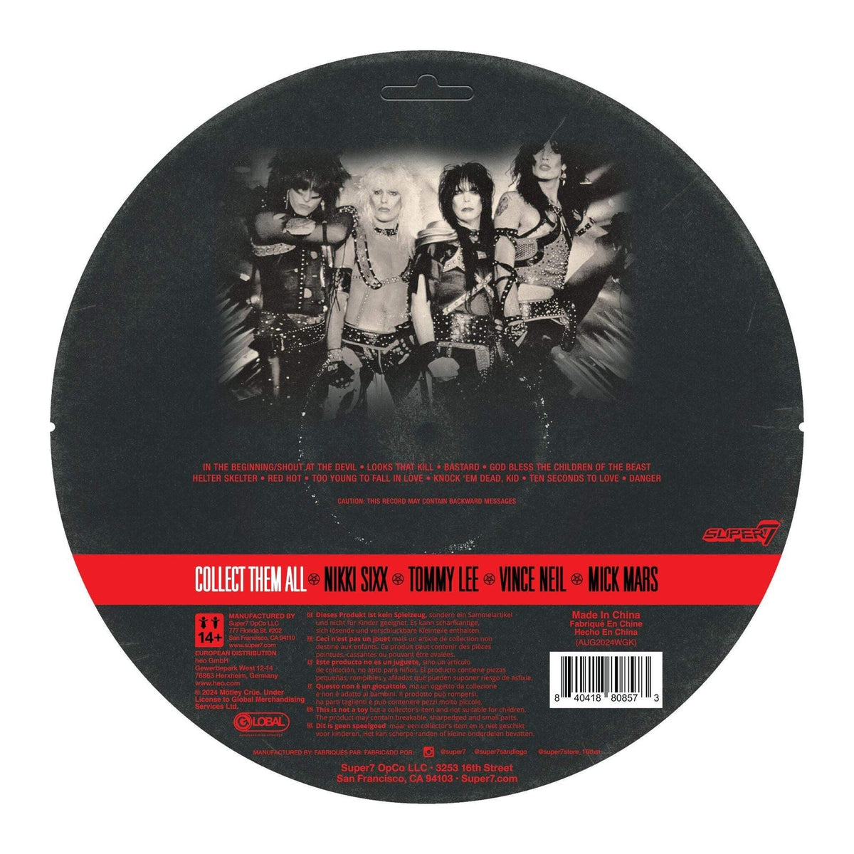 Super7 X Mötley Crüe - Nikki Sixx (Shout At The Devil B&W) Reaction Figure