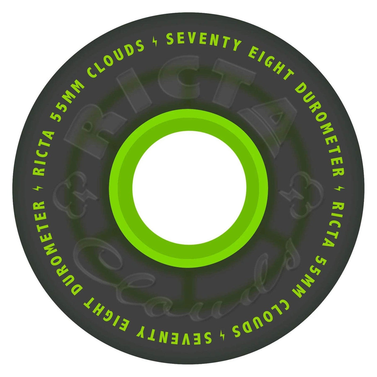 Ricta Clouds Transparent Black/Green 55mm 78A Skateboard Wheels