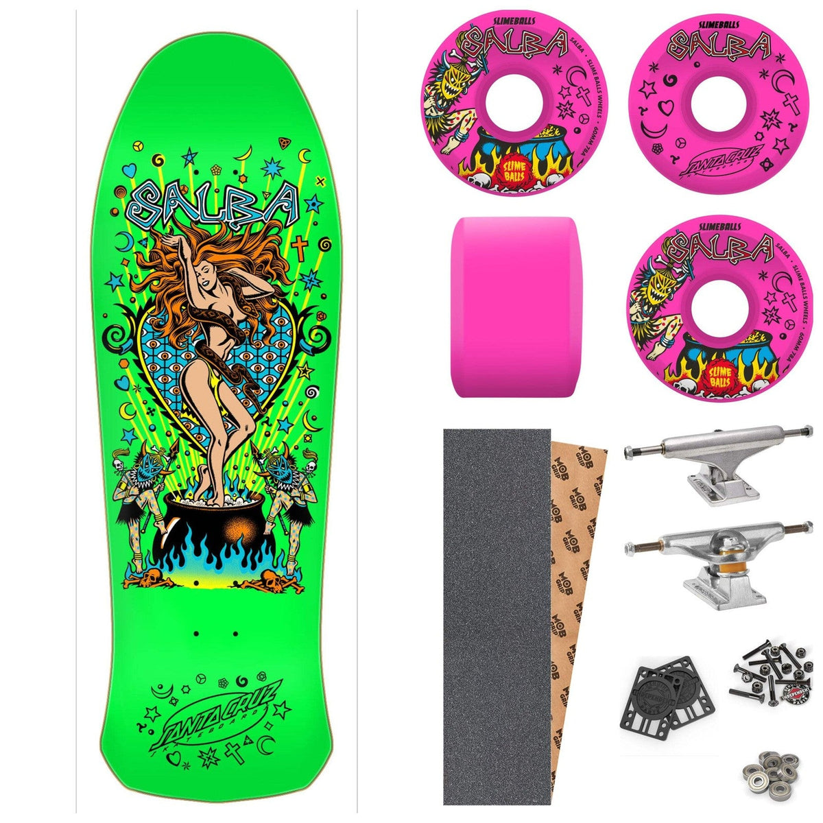 Santa Cruz Salba Witch Doctor Lime 10.4" Complete Skateboard