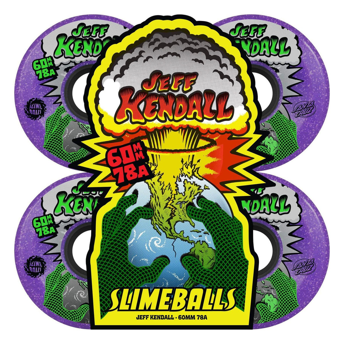 Slime Balls Kendall End Of The World Slime Purple 60mm 78A Skateboard Wheels