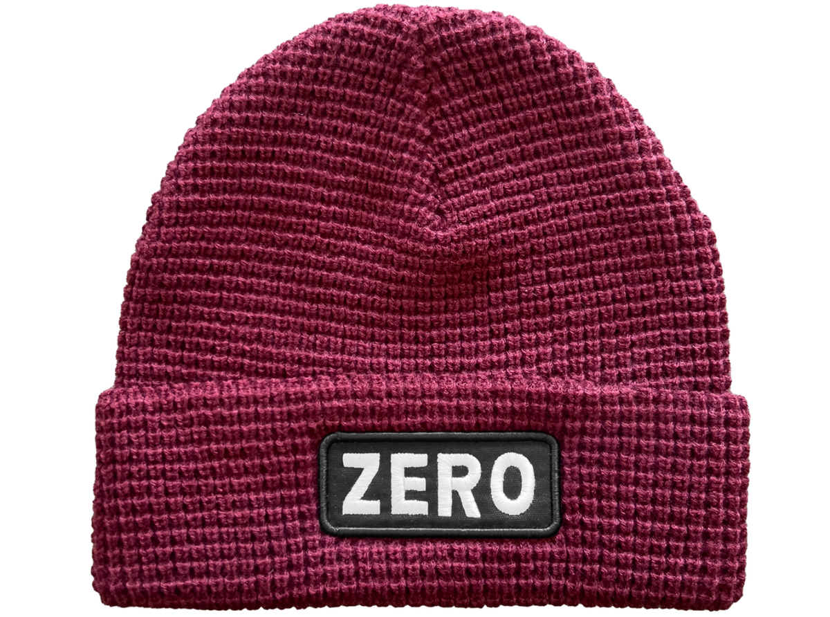Zero Skateboards Army Patch Waffle (Burgundy) Beanie