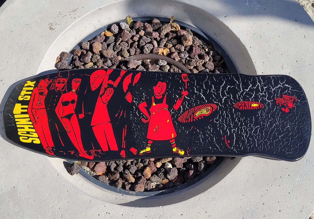Schmitt Stix Joe Lopes BBQ LTD Crackle Black / White 10.125" Skateboard Deck