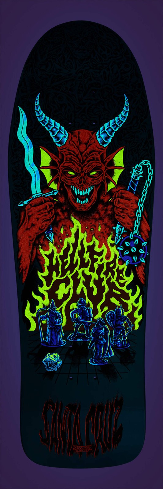 Santa Cruz x Stranger Things Tom Knox "Hellfire Pit" 10.07" Reissue Skateboard Deck