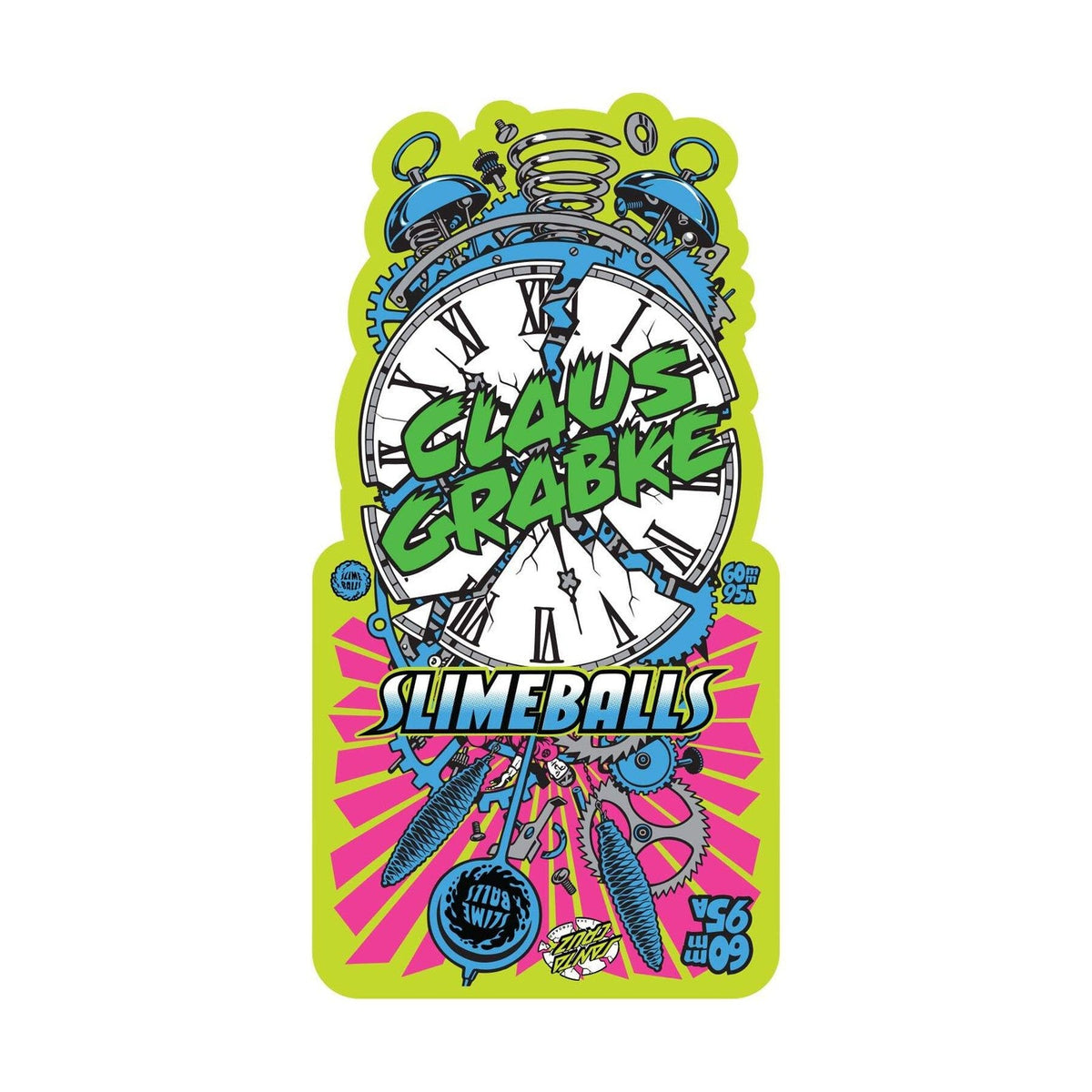 Slime Balls Claus Grabke Vomits 60mm 95A Neon Green Skateboard Wheels