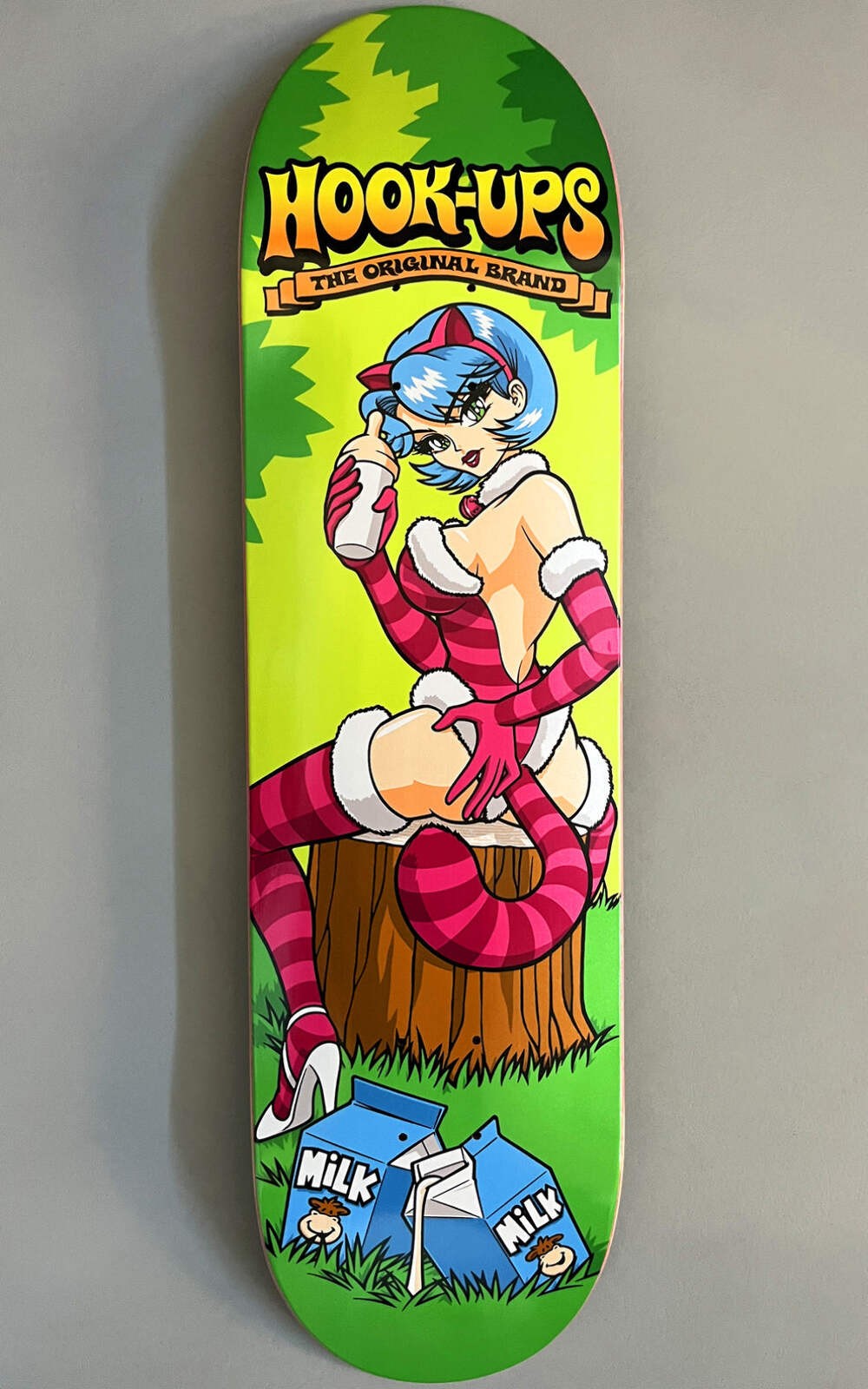 Hook Ups Cheshire Cat Girl In Wonderland 8.5" Skateboard Deck