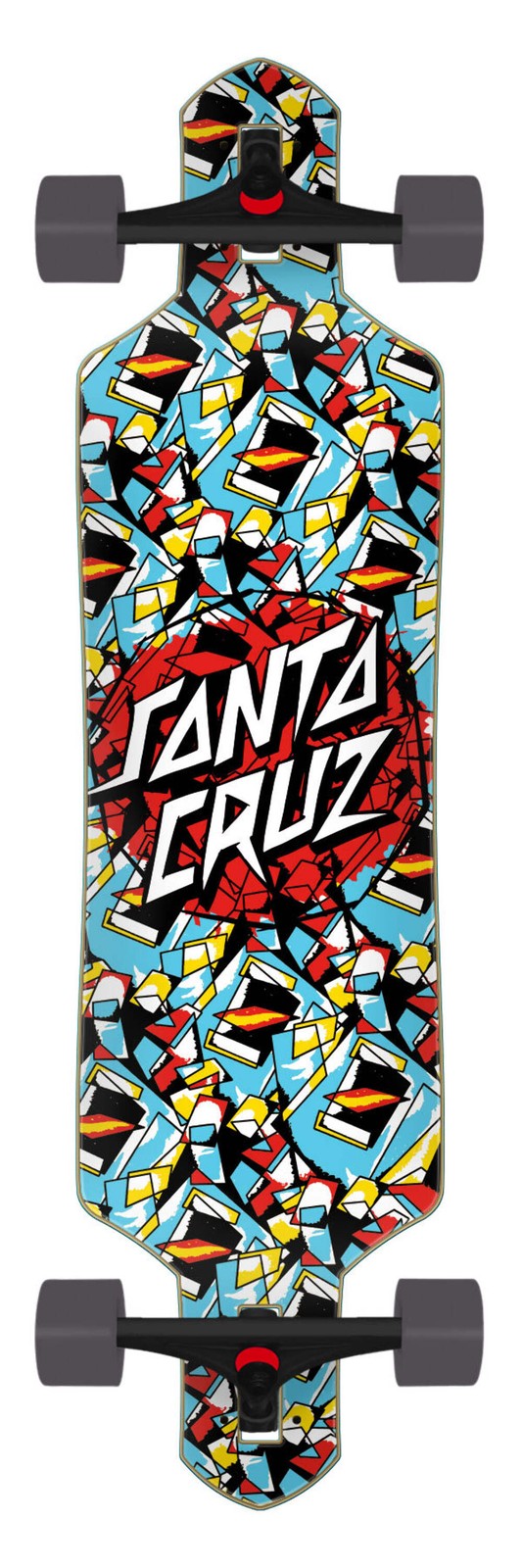 Santa Cruz Screaming Scratched Hand Drop Thru 9" X 36" Complete Longboard