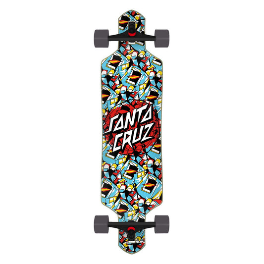 Santa Cruz Screaming Scratched Hand Drop Thru 9" X 36" Complete Longboard
