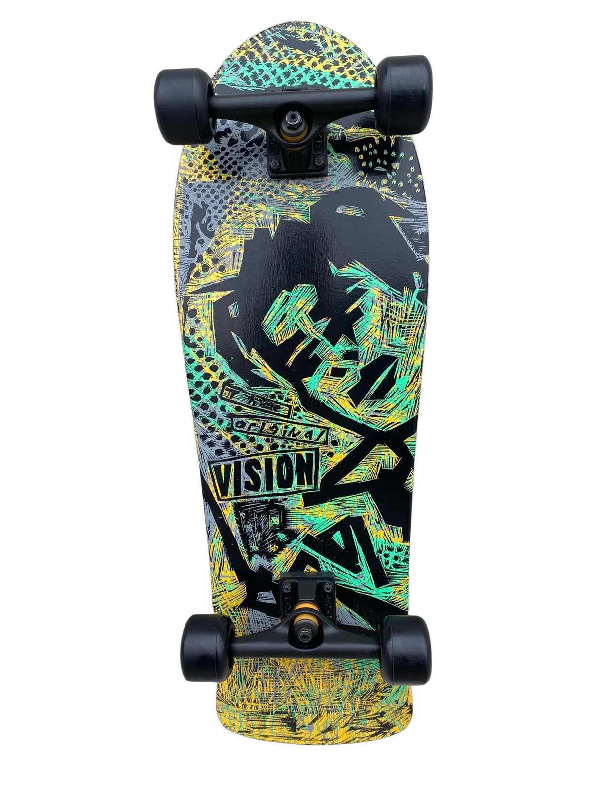 Vision Gonzales Original Mg Woodcut Teal/Yellow 10" Complete Skateboard