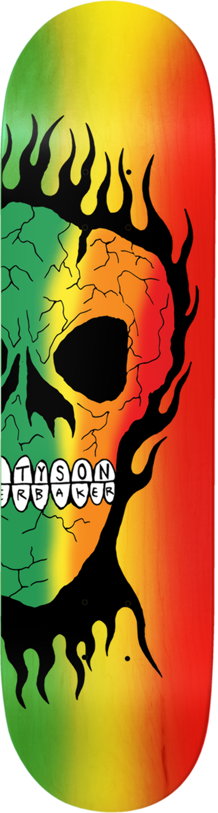 Baker Tyson Peterson Rasta Skull B2 8.25" Skateboard Deck