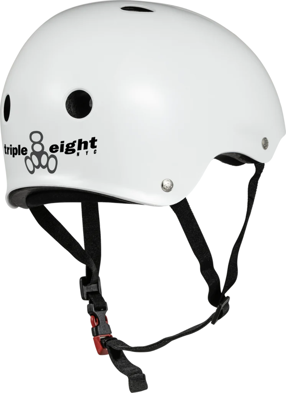 Triple Eight The Certified Sweatsaver (White Glossy) Skateboard Helmet