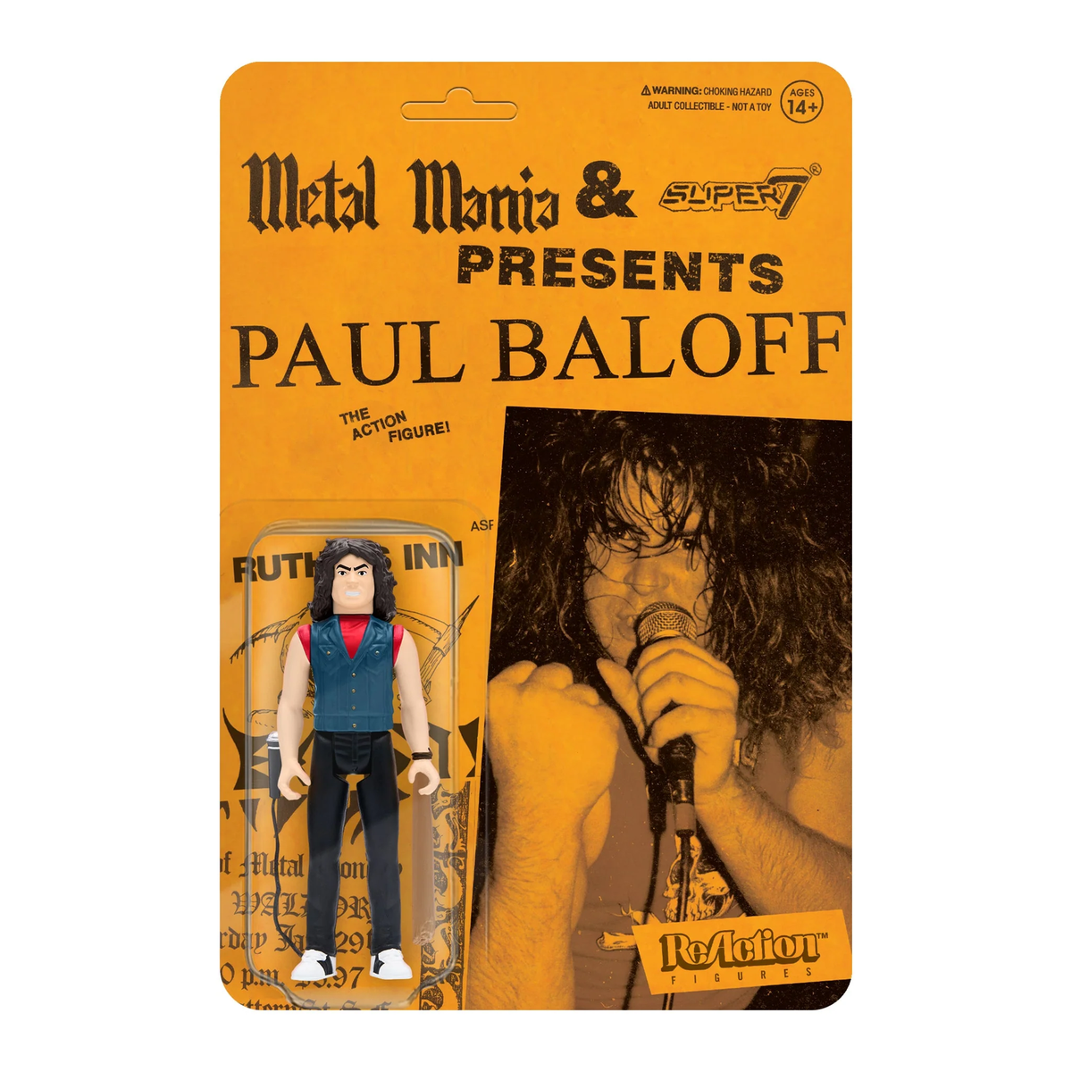Super7 X Metal Mania Fanzine - Paul Baloff Reaction Figure Bundle
