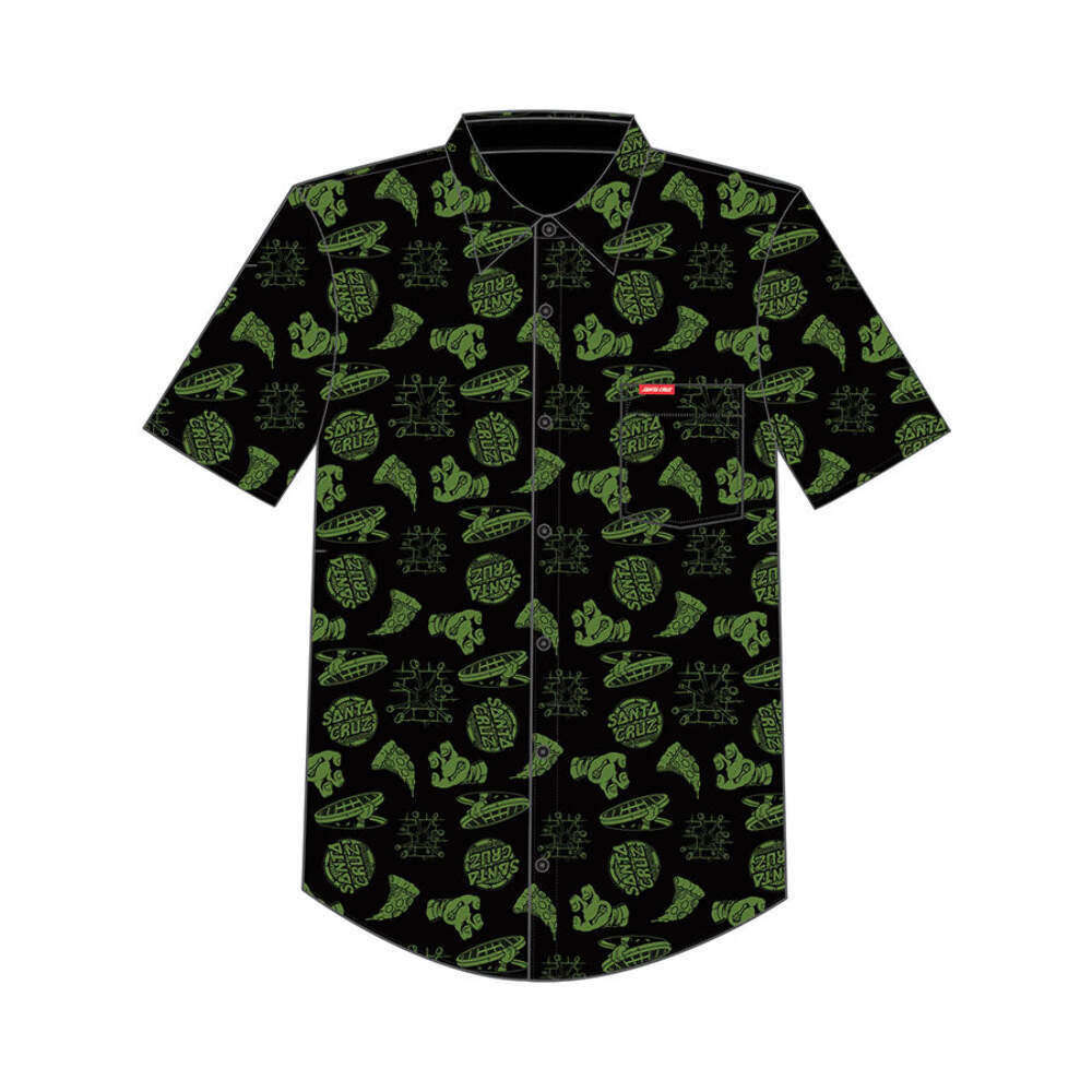 Santa Cruz X Teenage Mutant Ninja Turtles Tmnt Cowabunga Short Sleeve Button-Up