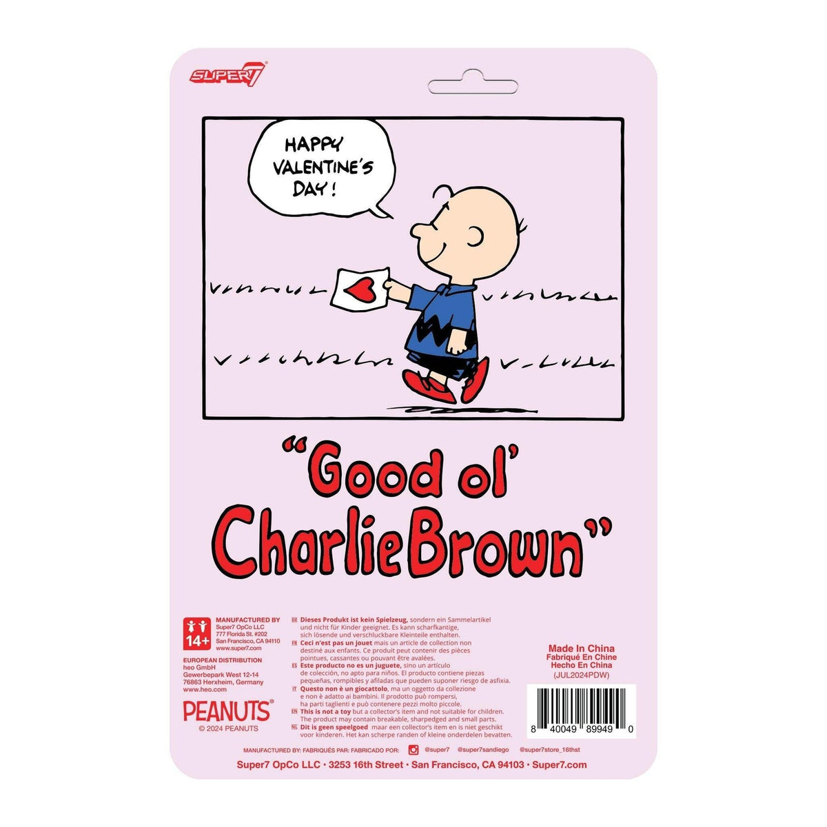 Super7 X Peanuts - Charlie Brown (Valentine Delivery) Reaction Figure