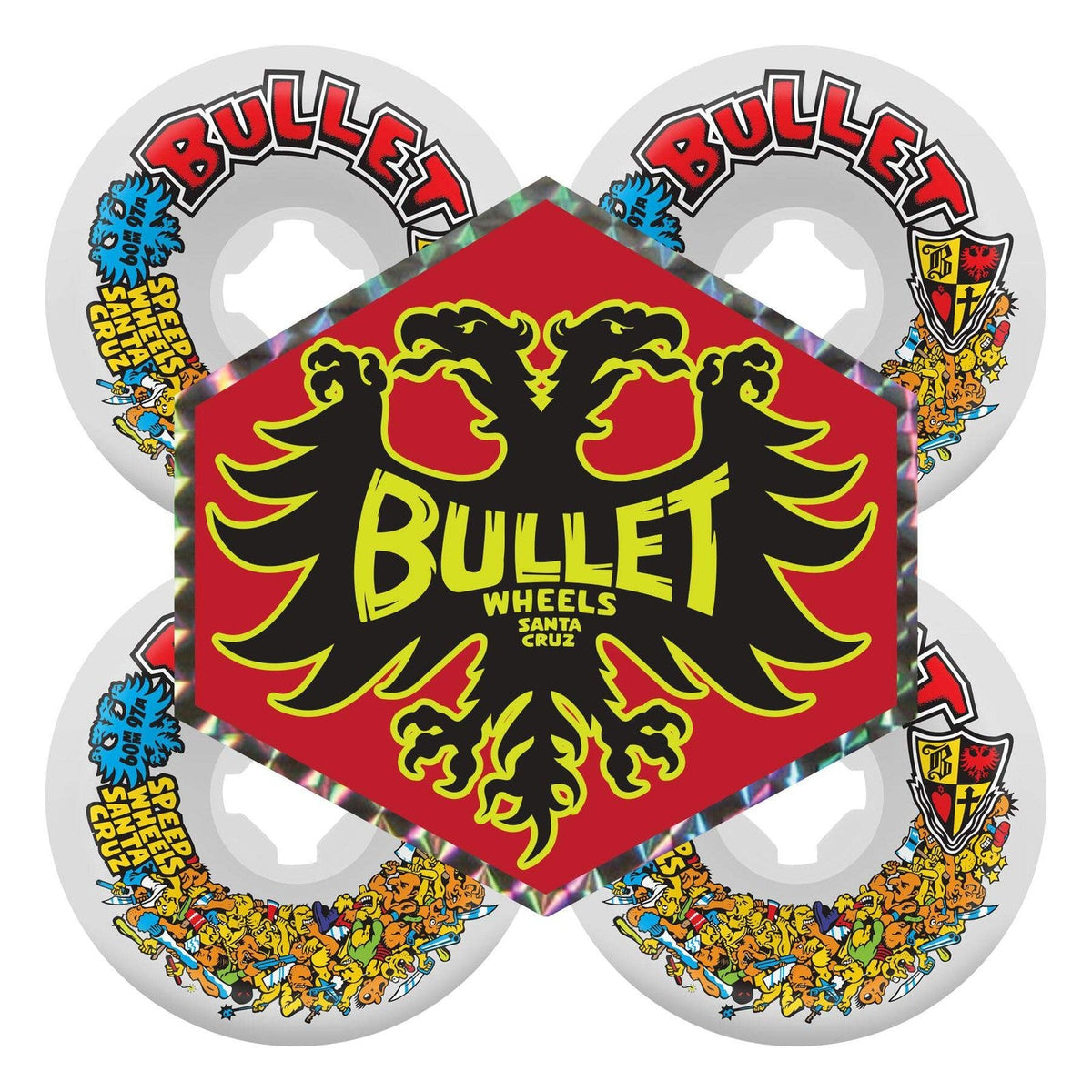 Slime Balls Bullet Riot Vomits White 60mm 97A Skateboard Wheels