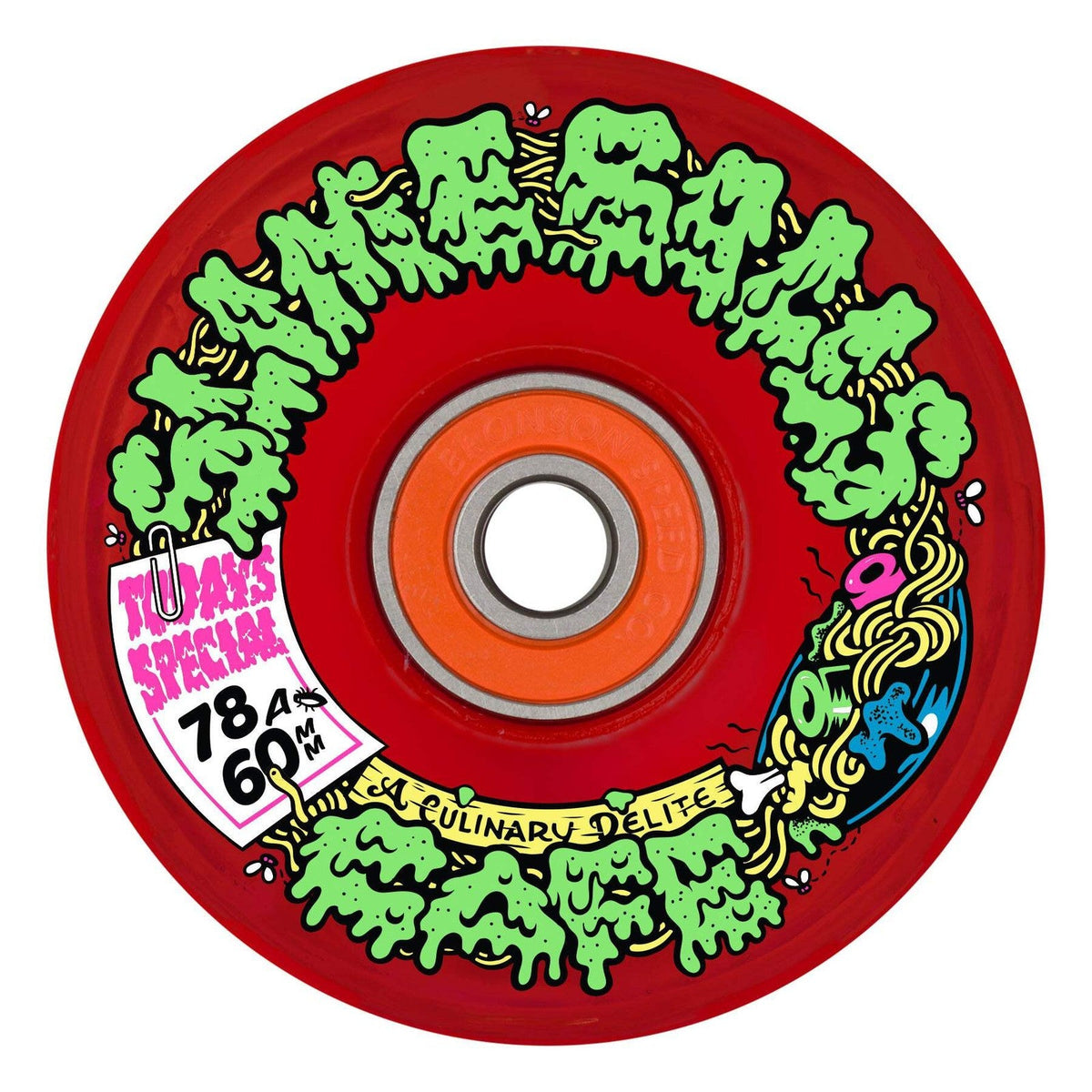 Slime Balls Cafe Light Ups OG Slime Red 60mm 78A Skateboard Wheels