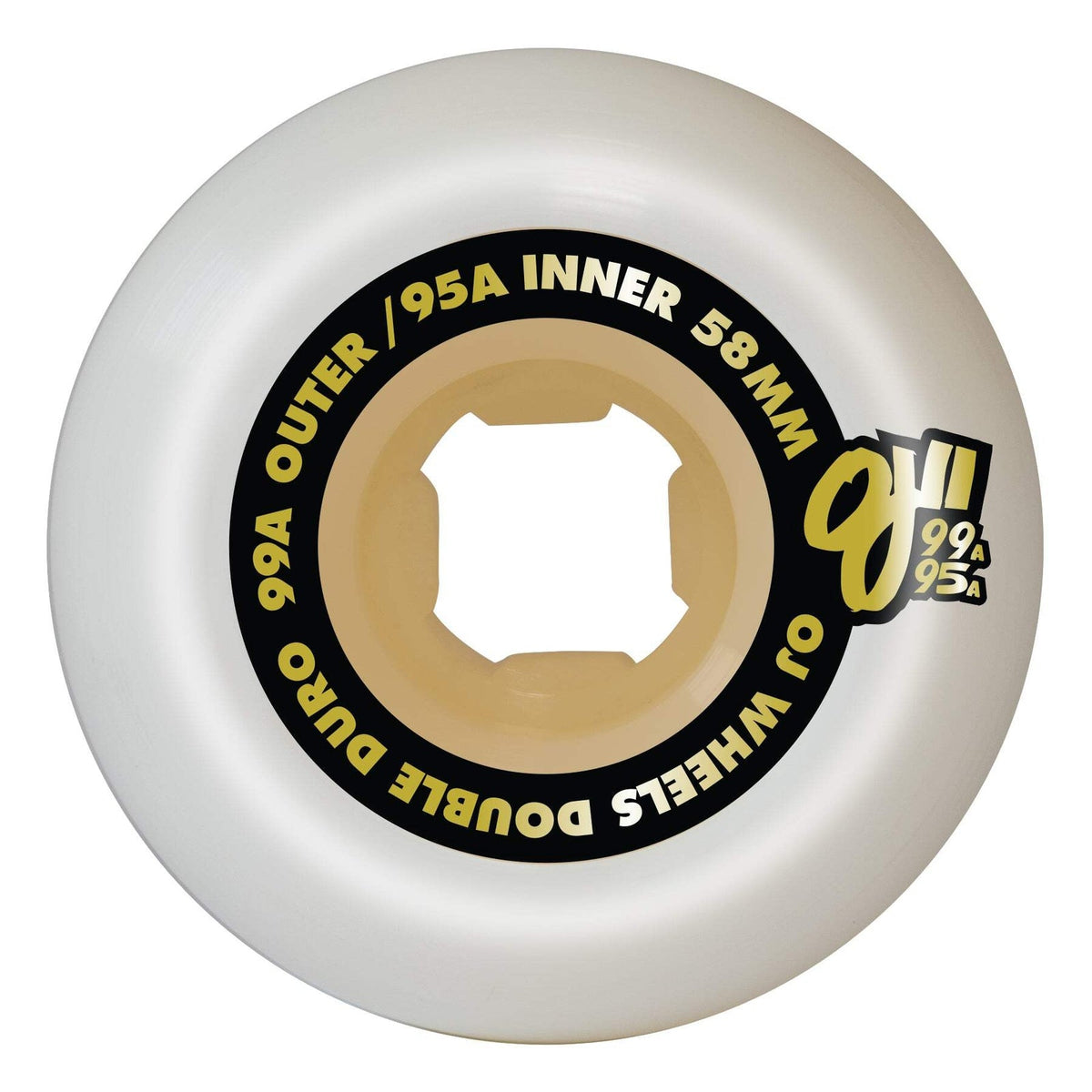 OJ Double Duro Mini Combo White 58mm 99A/95A Skateboard Wheels