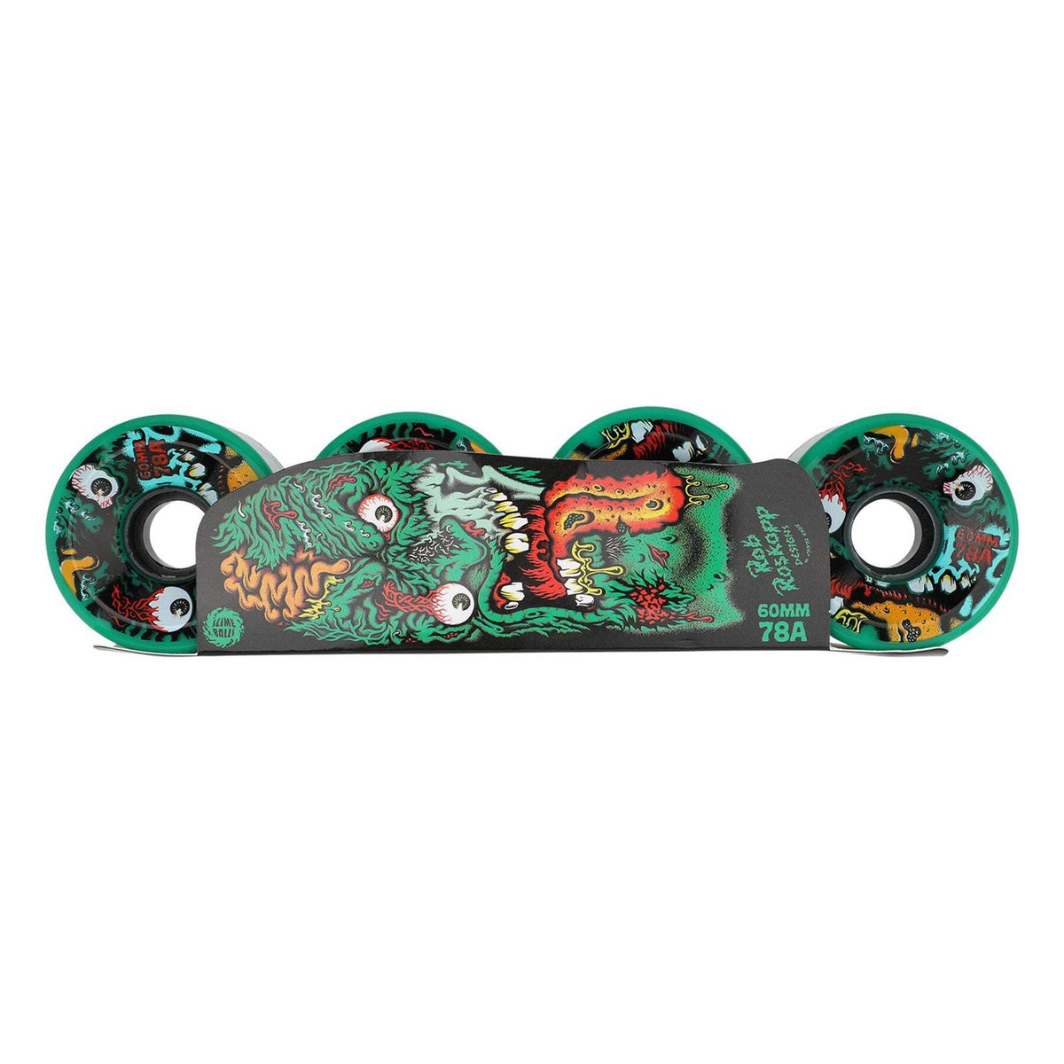 Slime Balls Roskopp Face Two Reissue 60mm 78A OG Green Slime Skateboard Wheels