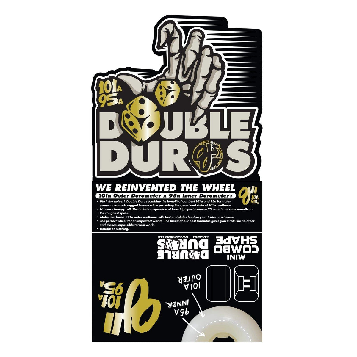 OJ Double Duro Mini Combo 53mm 101A/95A Skateboard Wheels