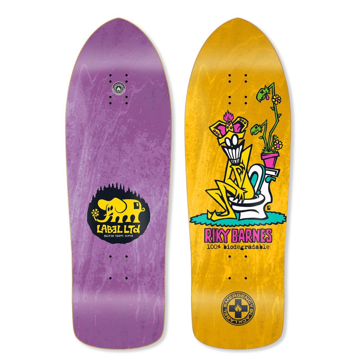 Black Label Riky Barnes "100% Biodegradable" Skateboard Deck