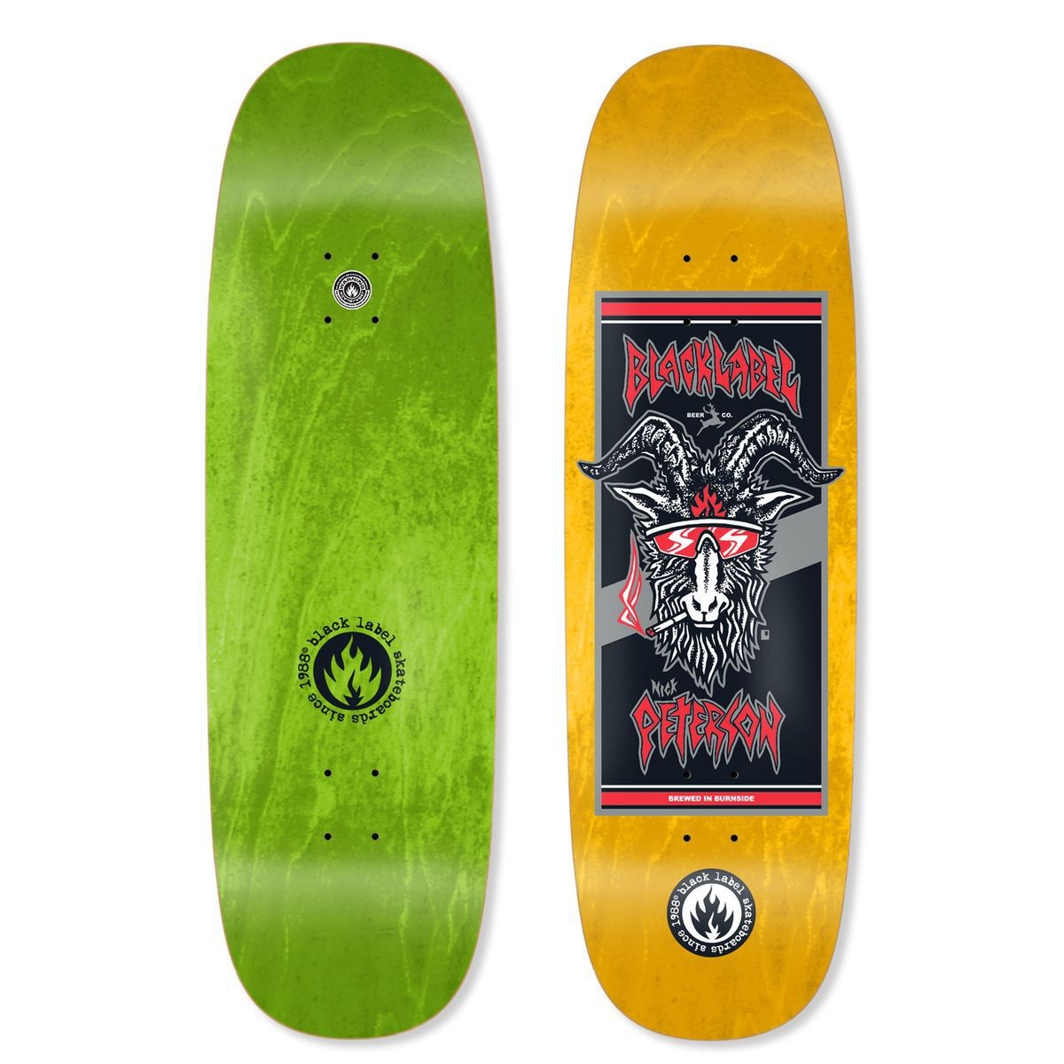 Black Label Nick Peterson "Burnside Brew" 9.5" Tugboat Skateboard Deck