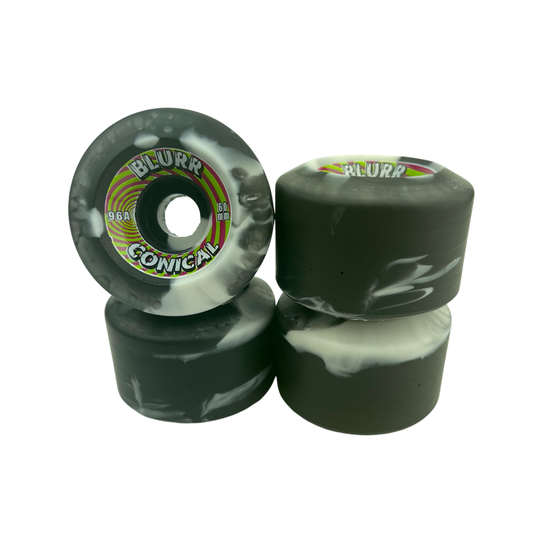 Vision Blurr 60mm 96A Swirl Black/White Skateboard Wheels