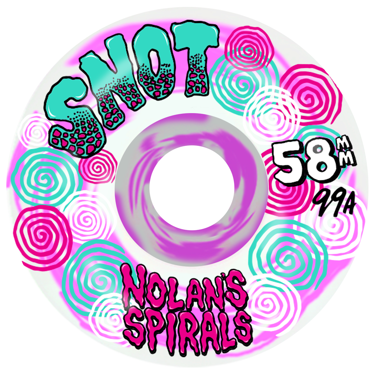 Snot Nolan Houghton "Spiral Wide Boys" 99A 58mm Skateboard Wheels