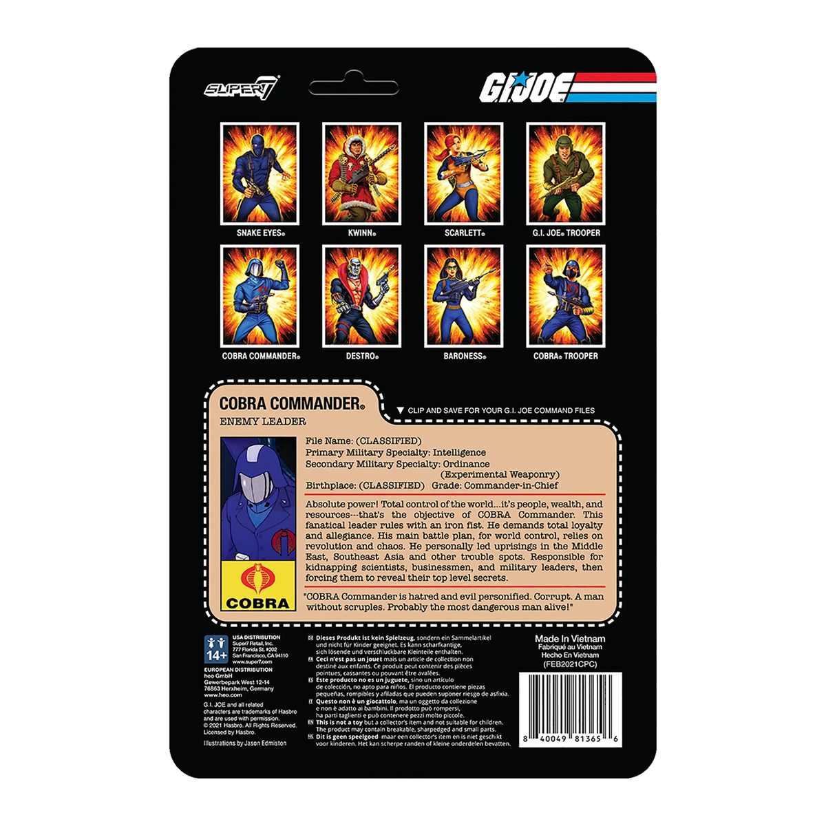Super7 X G.I. Joe Cobra Commander Wave 1 Reaction Figure