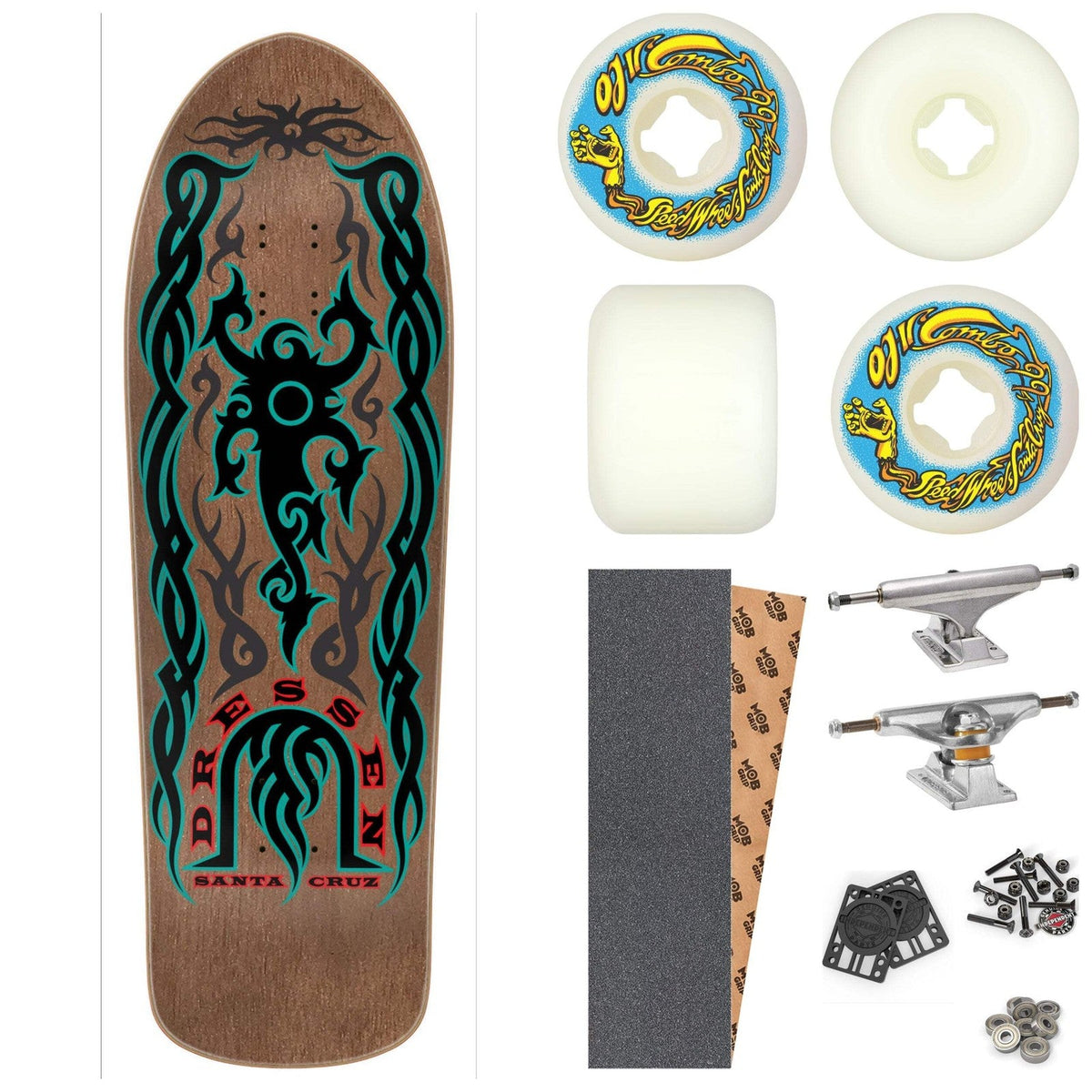 Santa Cruz Eric Dressen Tribal Brown Stain 9.9" Complete Skateboard