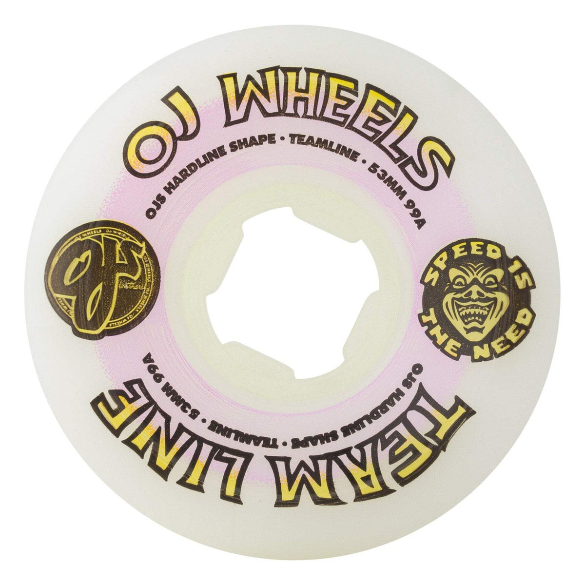 OJ Hardline Team Line 53mm 99A Purple/Yellow Skateboard Wheels