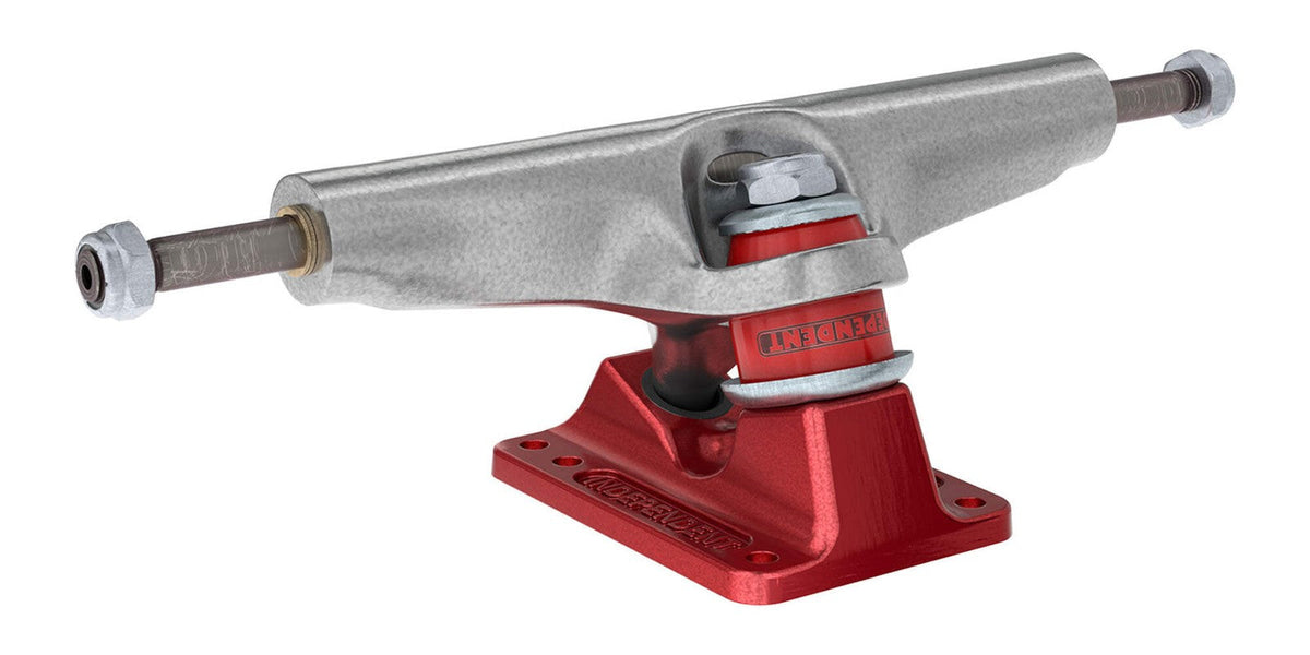Independent Stage 4 Hollow Silver Ano Red Skateboard Trucks (Set of 2)