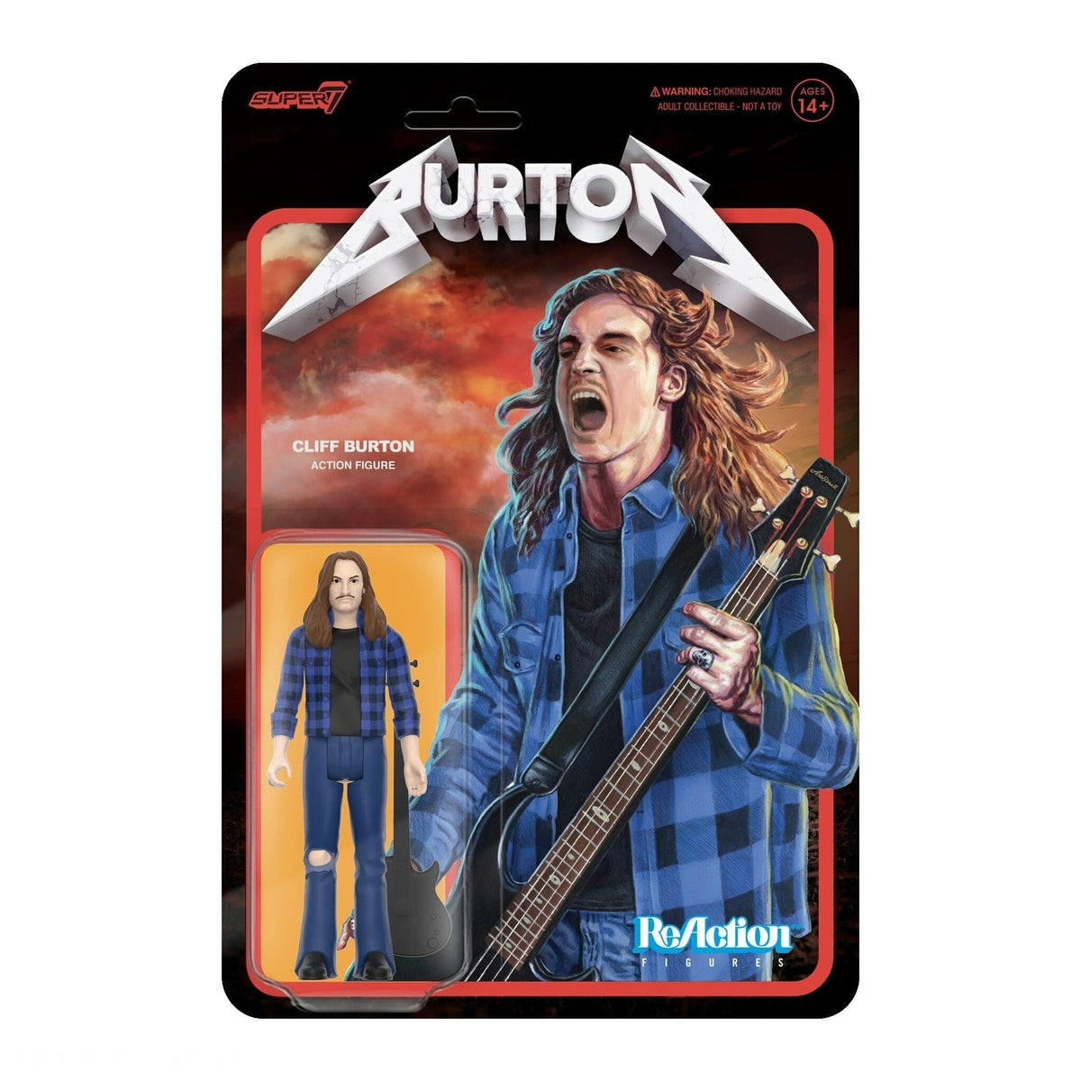 Super7 X Cliff Burton (Flannel Shirt) Reaction Figure