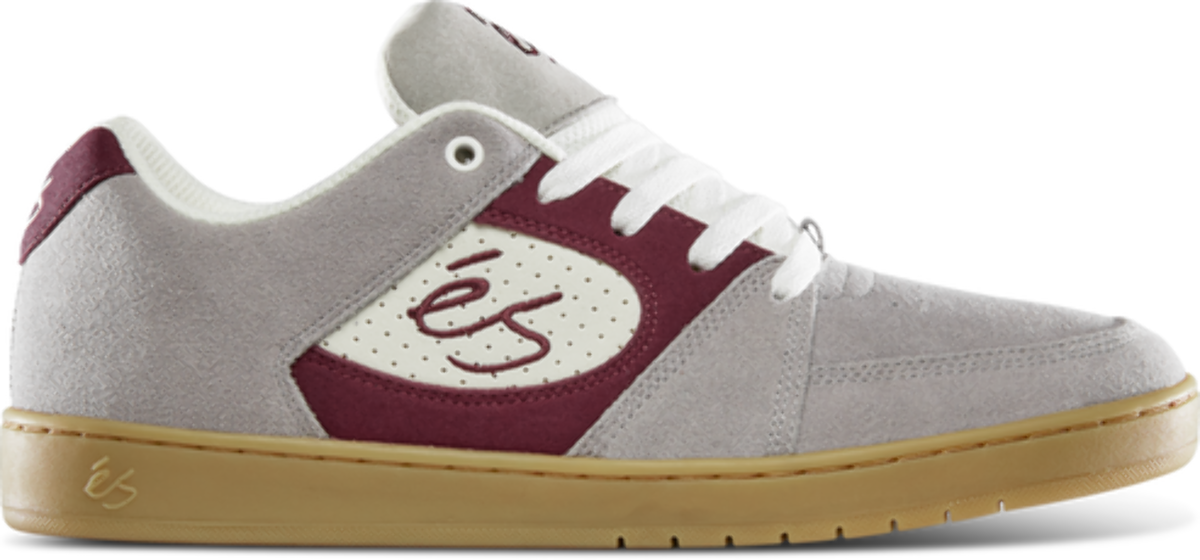 Es Accel Slim Grey/Burgundy Skate Shoes