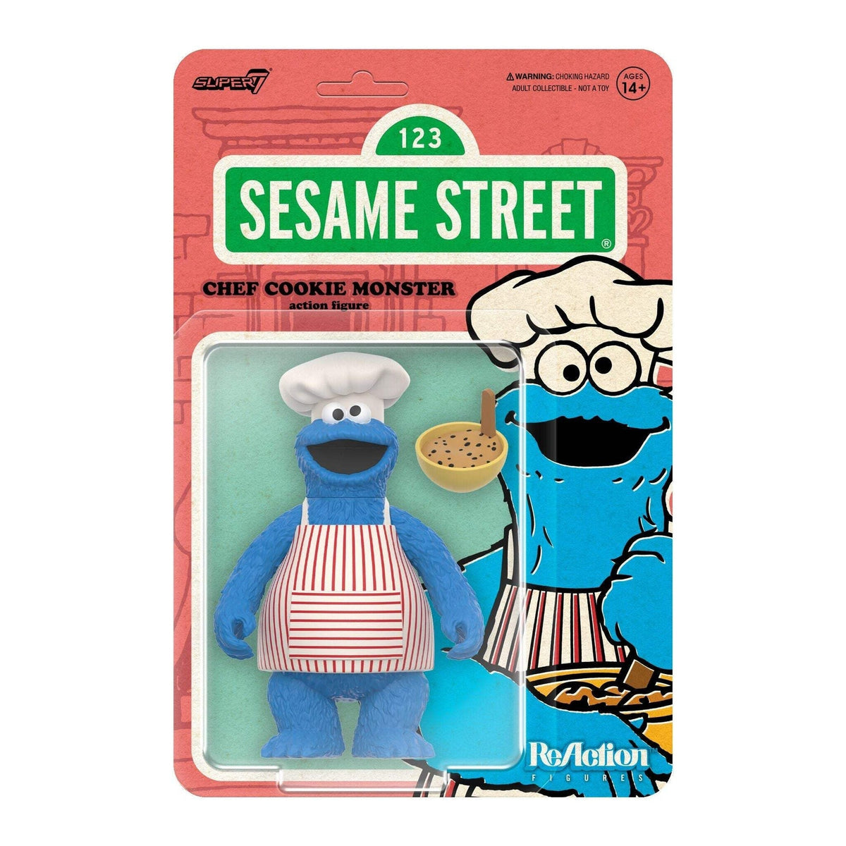 Super7 X Sesame Street - Chef Cookie Reaction Figure
