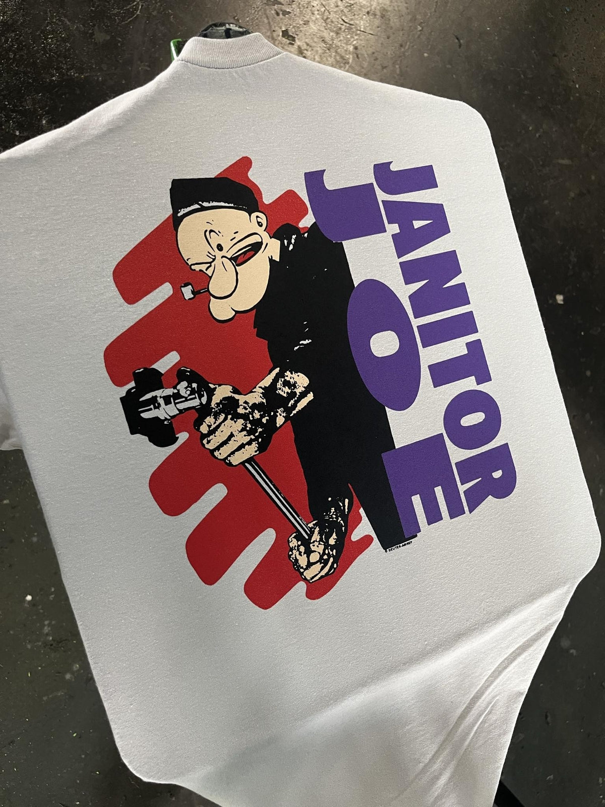 Janitor Joe "Popeye" T-Shirt W/ Amphetamine Reptile Noise Back Logo