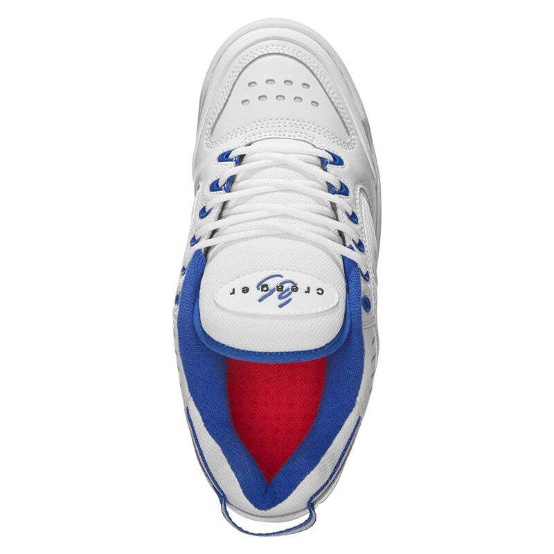 És The Creager White / Blue Skateboard Shoes