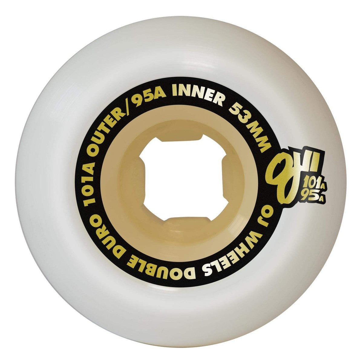 OJ Double Duro Gum Hardline 53mm 101A/95A Skateboard Wheels