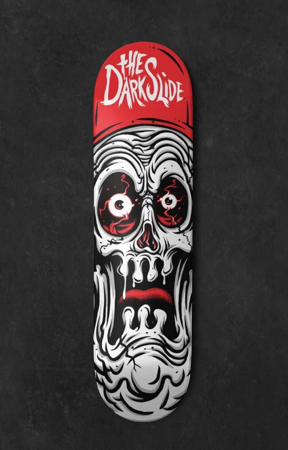 The Dark Slide X Tim Baron "Ghoul Skull" Skateboard Deck