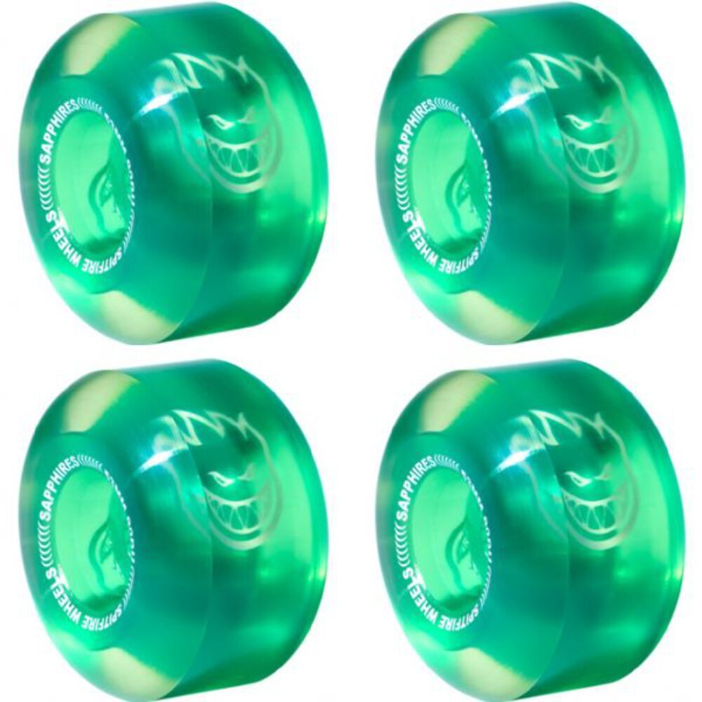 Spitfire Sapphires Clear Green 53mm 90A Skateboard Wheels
