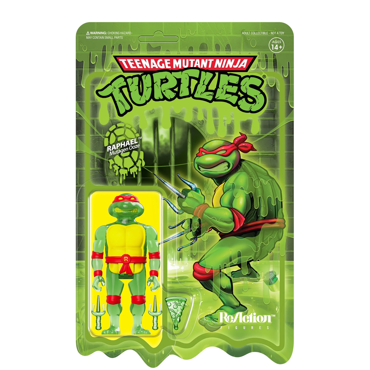 Super7 X Teenage Mutant Ninja Turtles - Raphael (Mutagen Ooze) Reaction Figure T