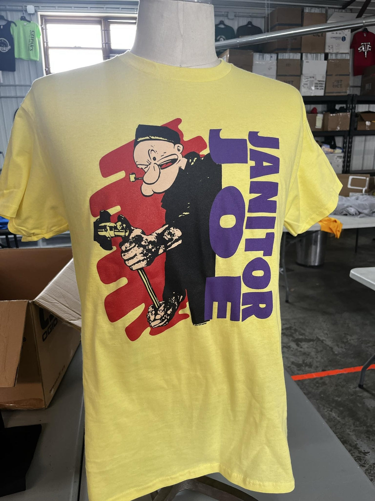 Janitor Joe "Popeye" T-Shirt W/ Amphetamine Reptile Noise Back Logo