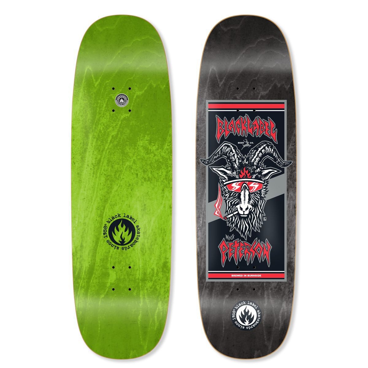 Black Label Nick Peterson "Burnside Brew" 9.5" Tugboat Skateboard Deck