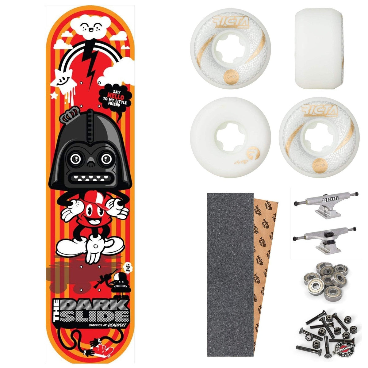 The Dark Slide X Dead Voltage "Little Friend" 8" Complete Skateboard