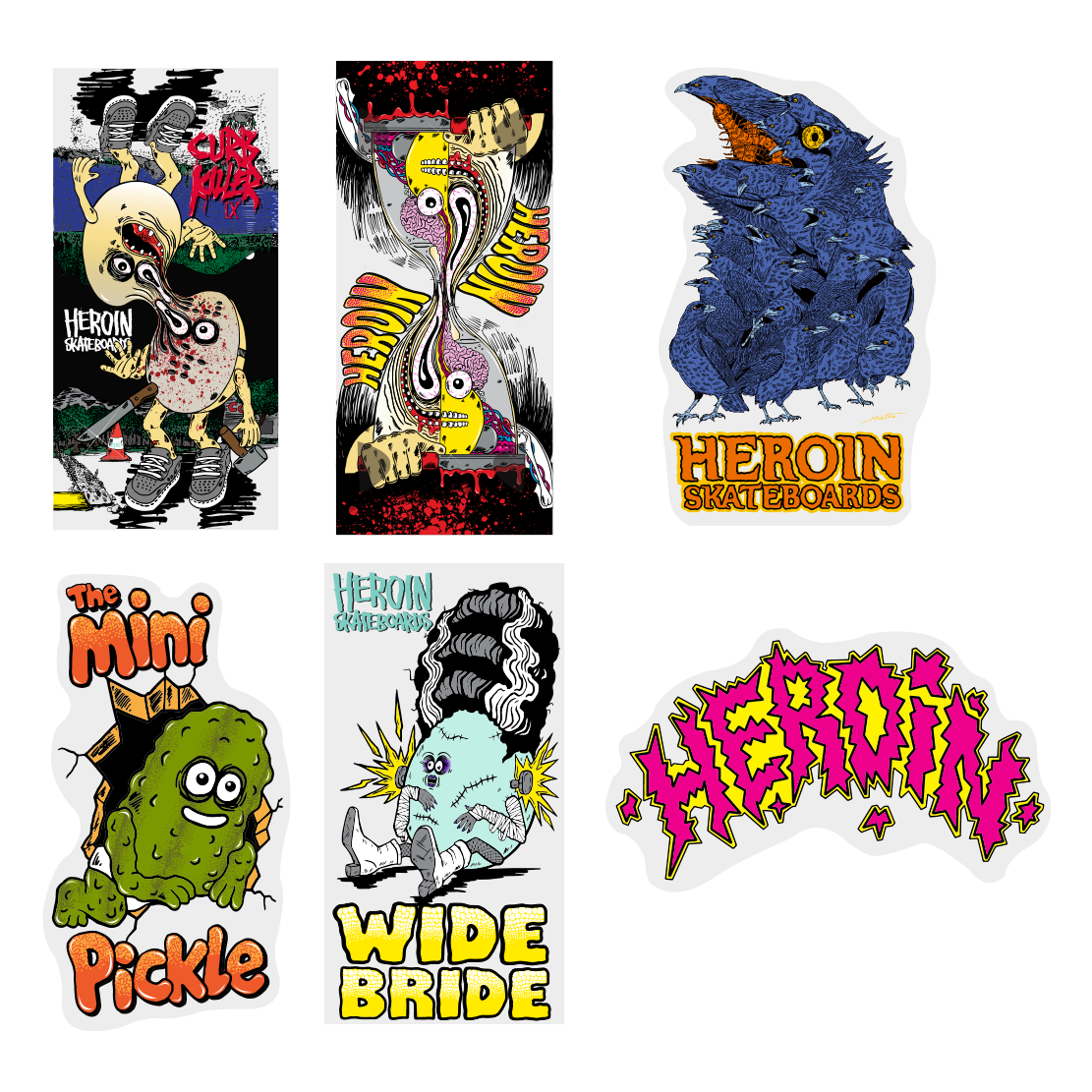Heroin "Merged" 6X Sticker Pack