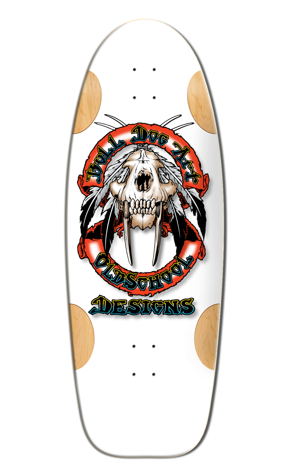 Bulldog Designs "Sabertooth" 11.875" White Formica Skateboard Deck