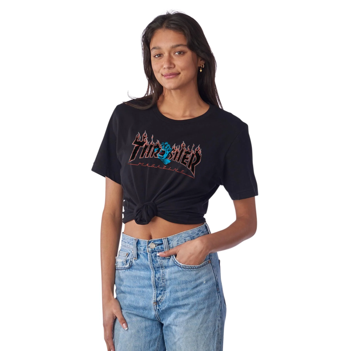 Santa Cruz X Thrasher Screaming Flame Logo S/S Boyfriend T-Shirt