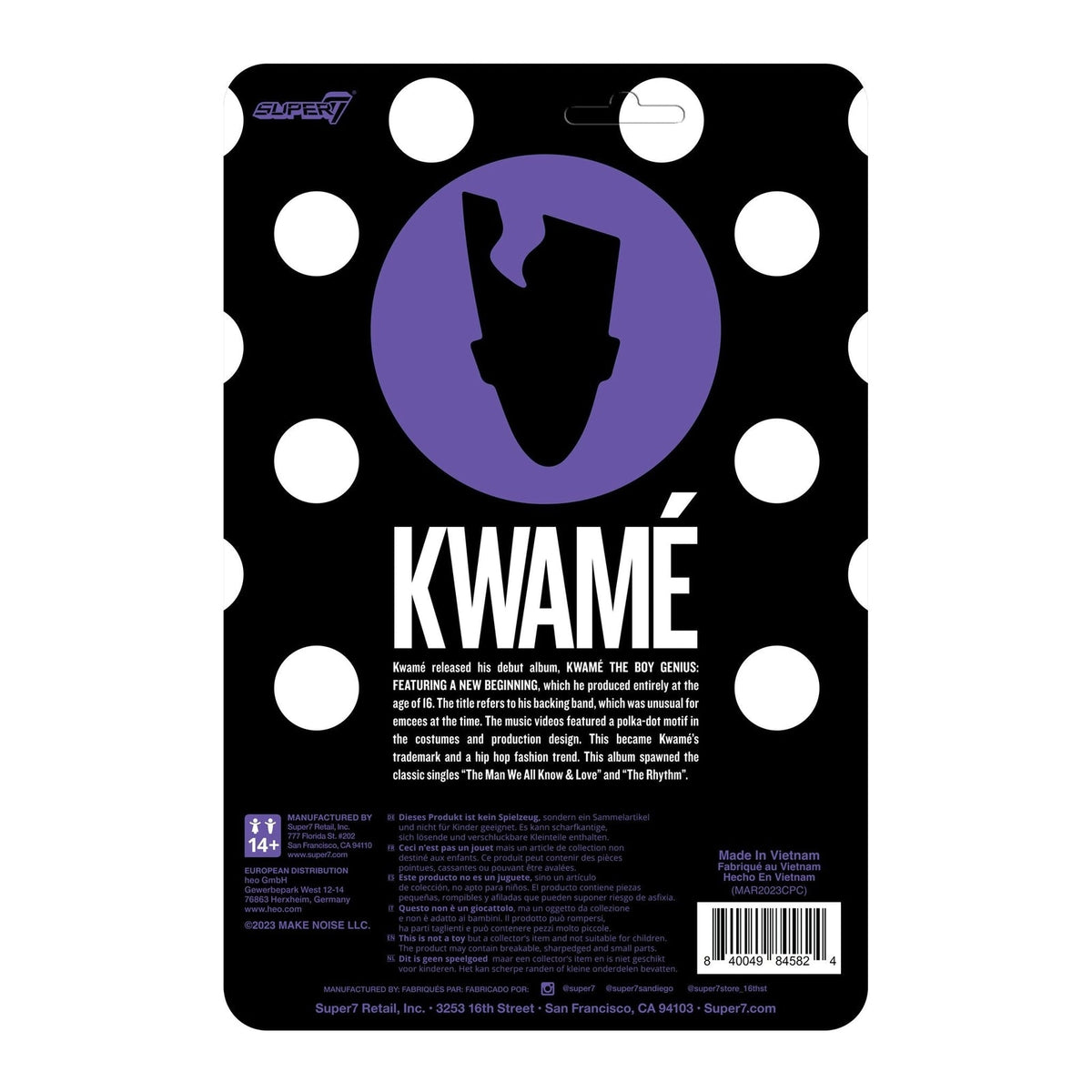 Super7 X Kwamé (Black/White Polka Dot) Reaction Figure