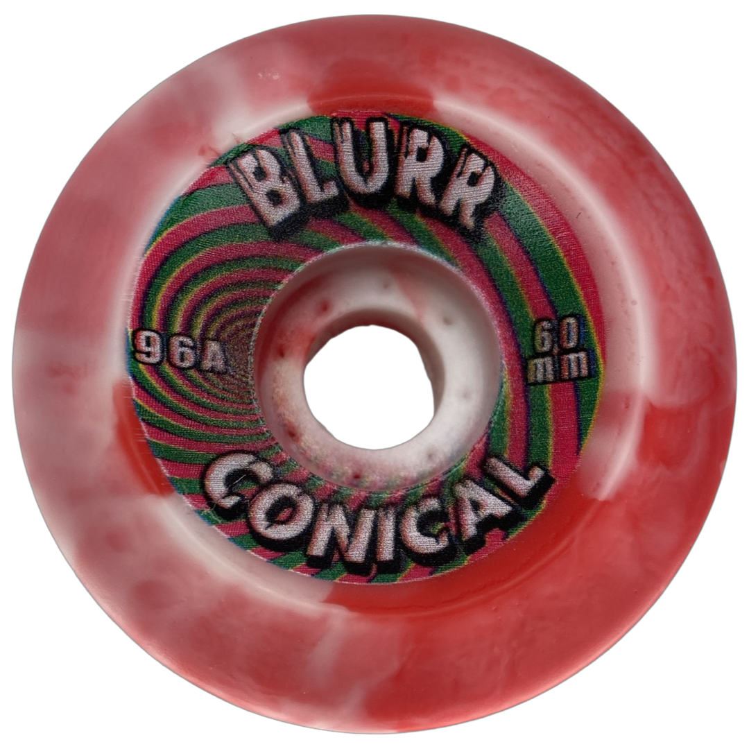 Vision Blurr 60mm 96A Swirl Red / White Swirl Skateboard Wheels