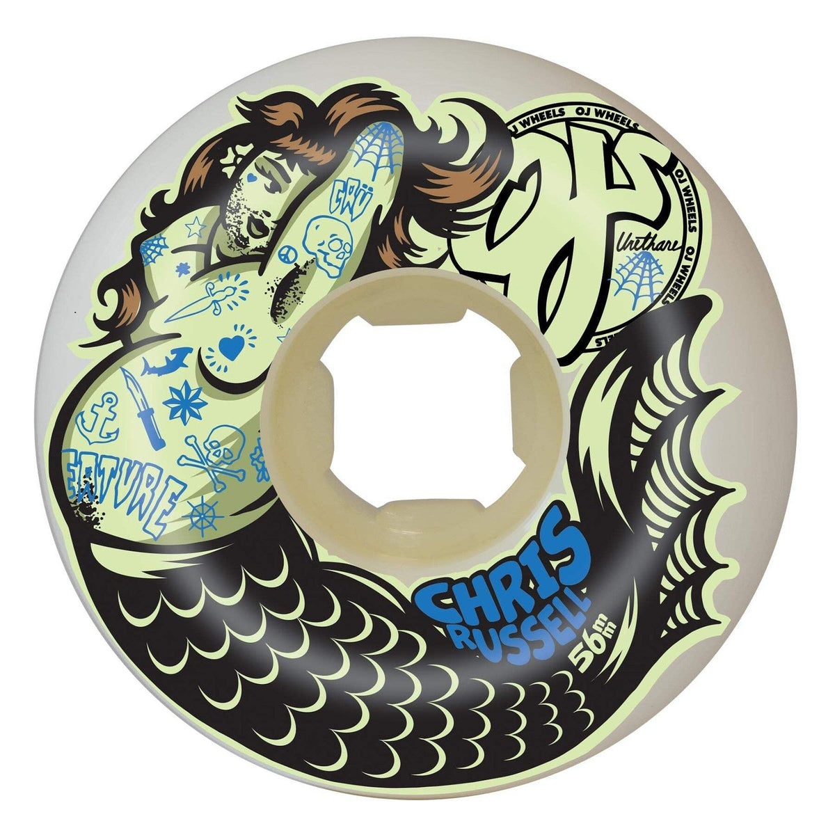 OJ Russell Sexy Mermaid Double Duro 56mm 99A/95A Skateboard Wheels