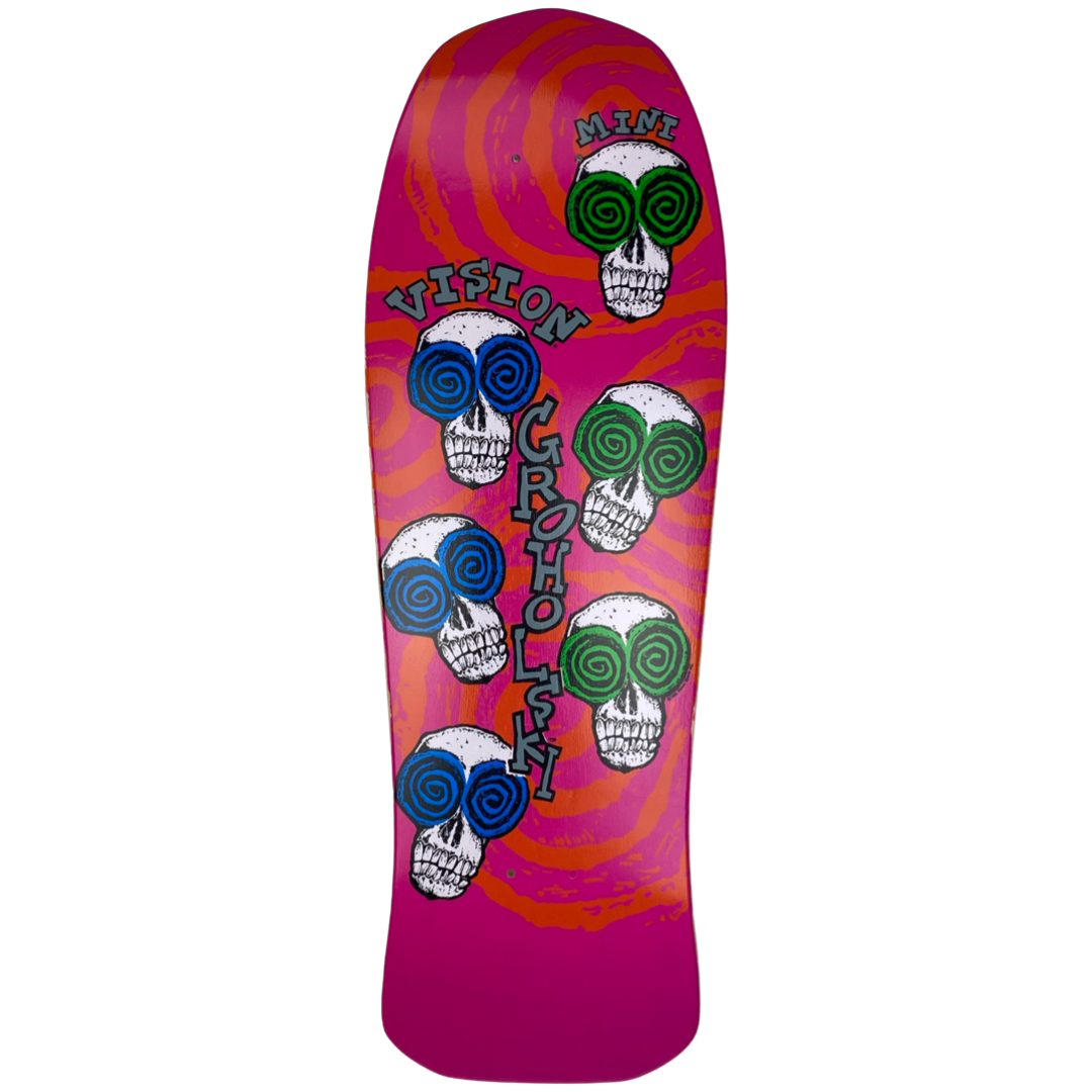 Vision Tom Groholski Skeleton Mini LTD Love Pink Foil 9.75" Skateboard Deck